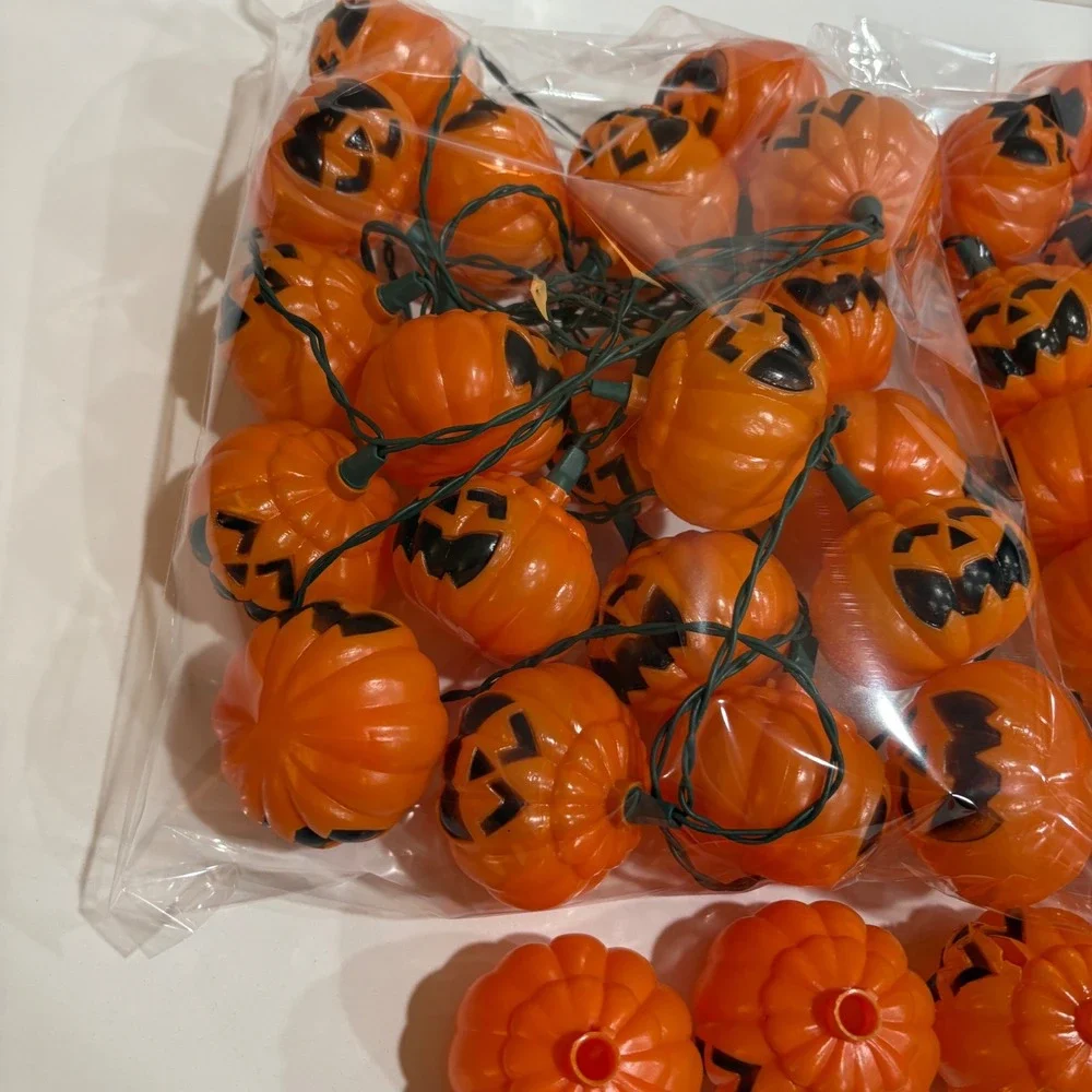 42+ Halloween‎ String Lights Jack O Lantern & Frankenstein Decoration Blow Mold